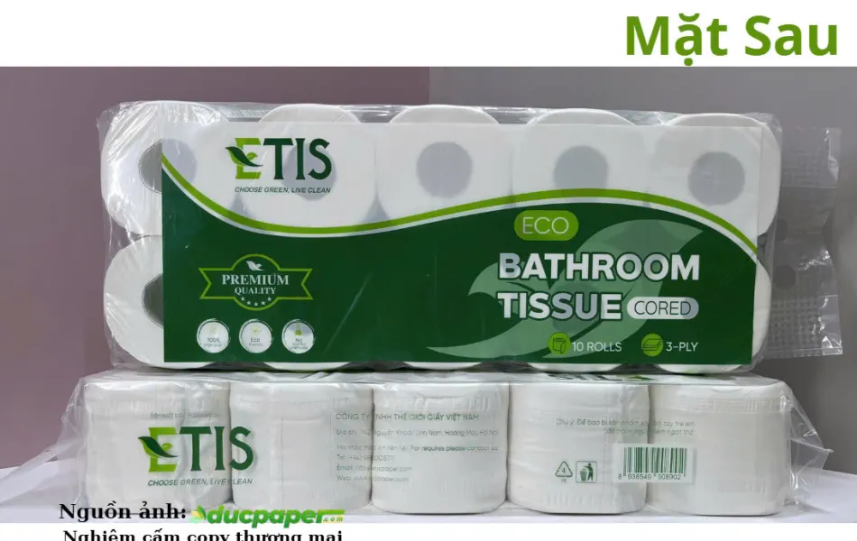 GIẤY VỆ SINH ETIS 10 CUỘN 4 LỚP CÓ LÕI - E12 LÕI - 2025
