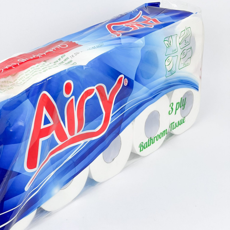 GIẤY VỆ SINH AIRY 10 CUỘN 3 LỚP CÓ LÕI - 2025