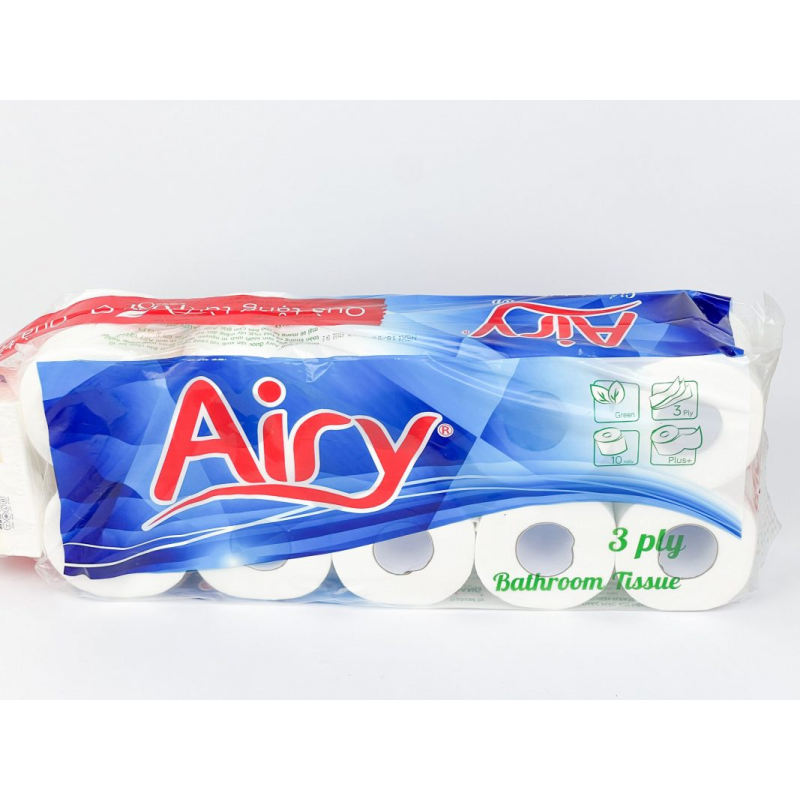 GIẤY VỆ SINH AIRY 10 CUỘN 3 LỚP CÓ LÕI - 2025
